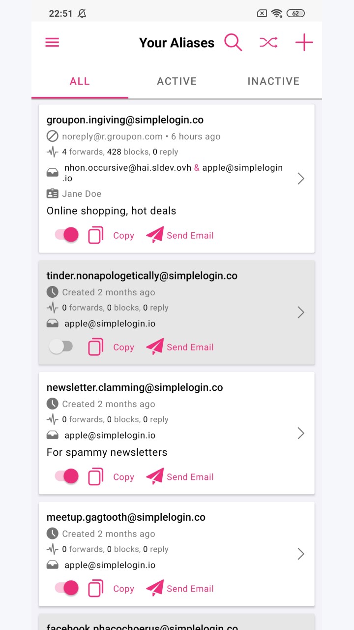 تصویر SimpleLogin | ضد اسپم