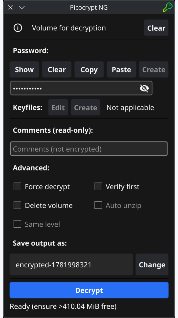تصویر Picocrypt-NG