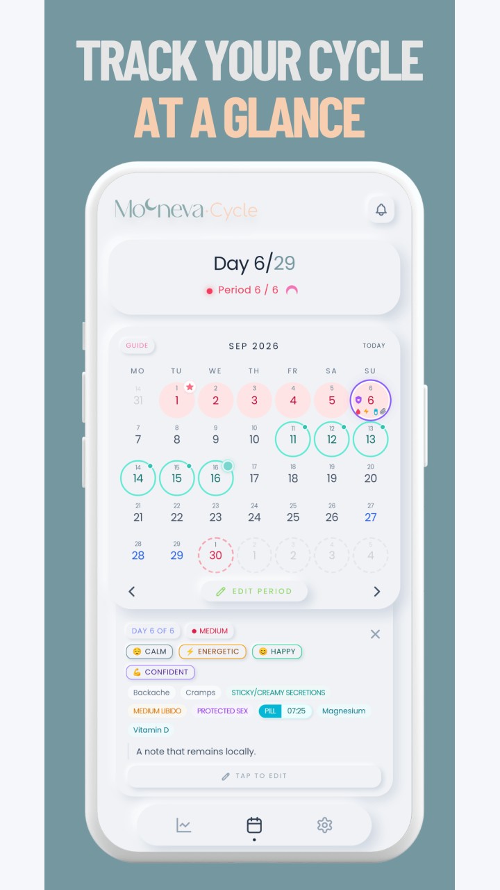 تصویر Mooneva Cycle – ردیاب پریود