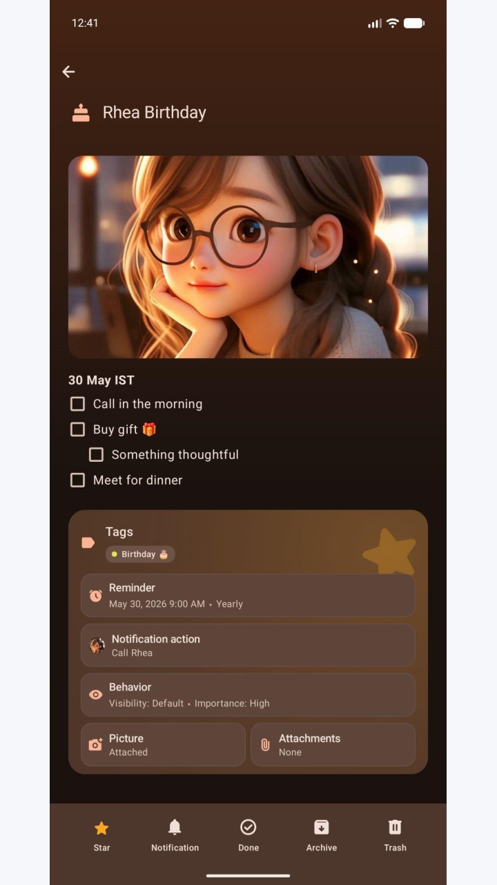 تصویر یادآوری: یادداشت‌ها و یادآورها