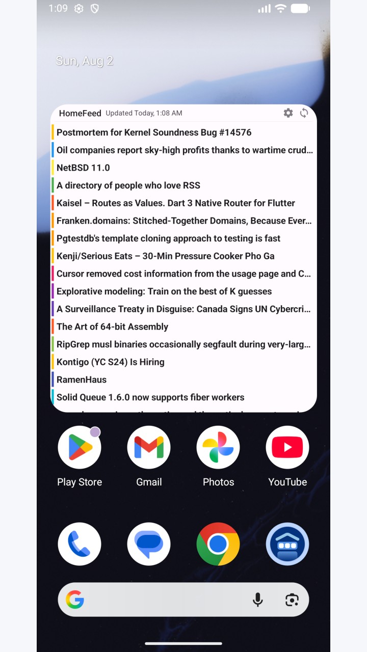 تصویر HomeFeed - ویجت فید RSS