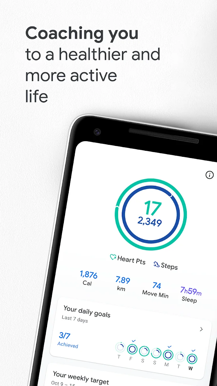 تصویر گوگل فیت: ردیابی فعالیت