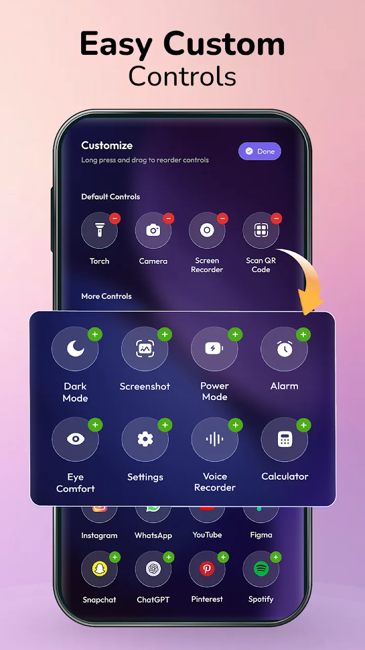 تصویر مرکز کنترل iOS - پنل