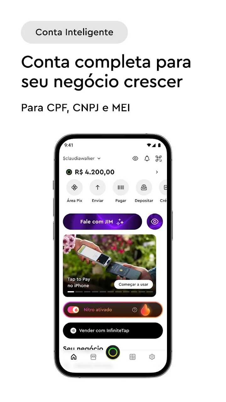 تصویر InfinitePay Tap، حساب، کارت