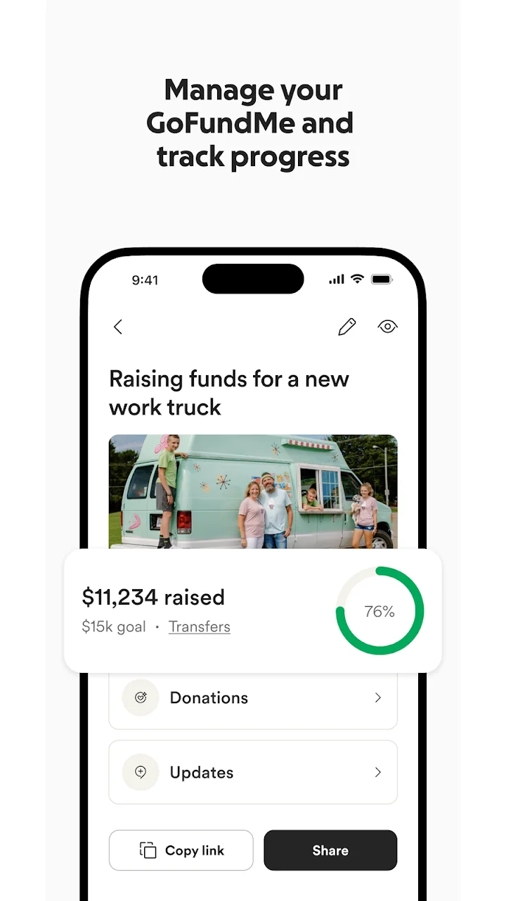 تصویر GoFundMe: جمع‌آوری و اهدا