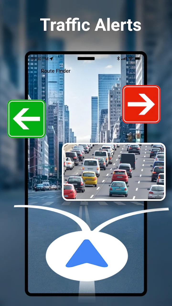 تصویر ناوبری GPS و جهت نقشه