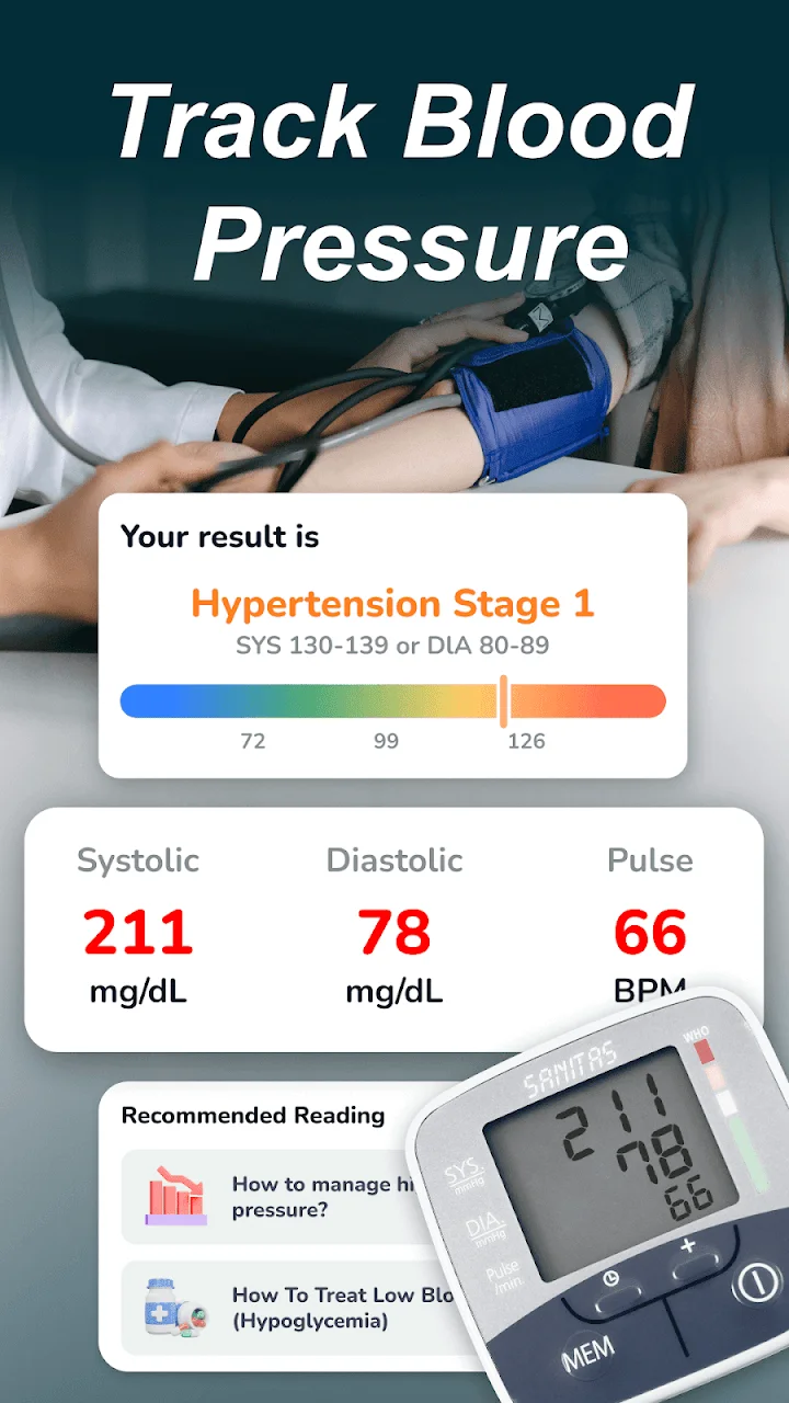 تصویر ردیاب سلامت: اپلیکیشن اندازه‌گیری فشار خون