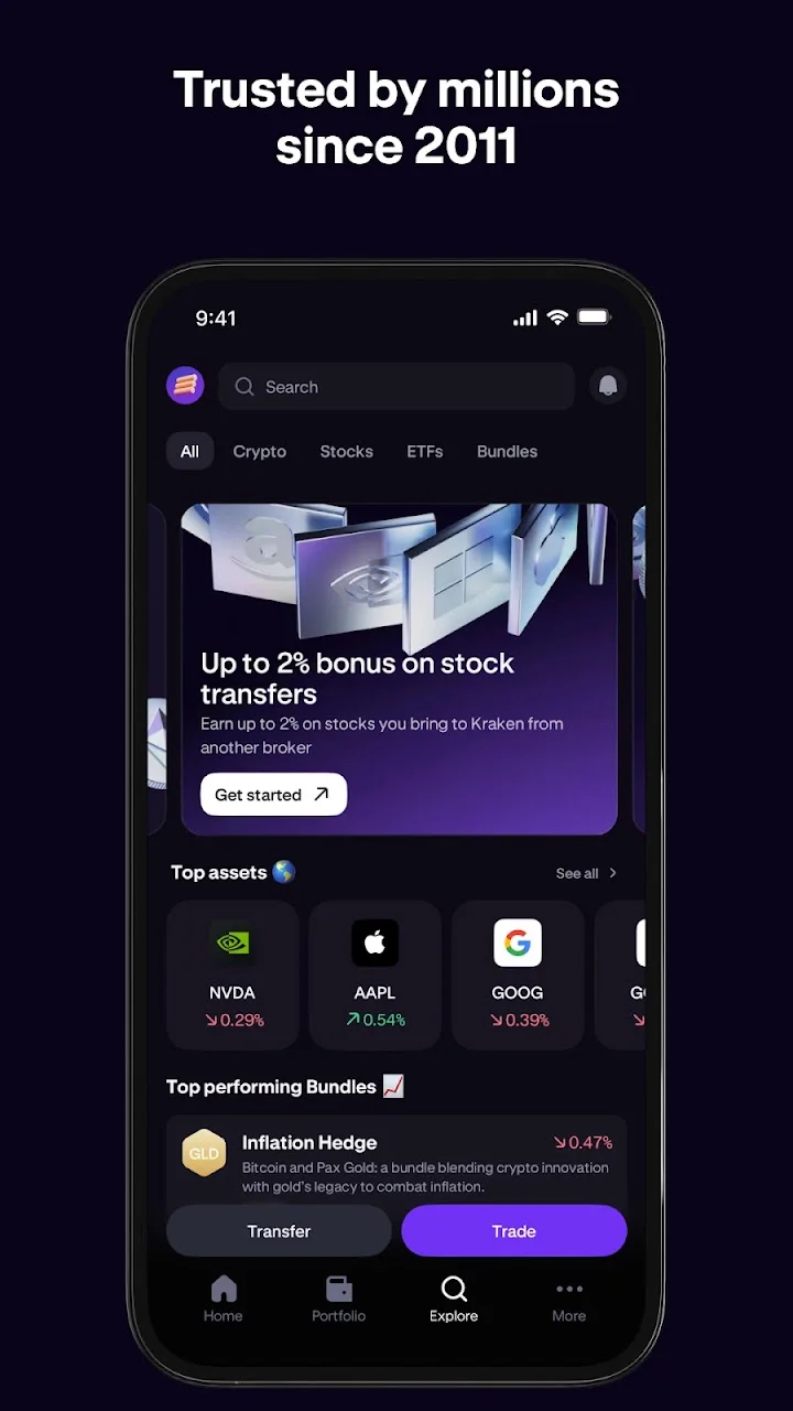 تصویر Kraken: خرید ارز دیجیتال و سهام