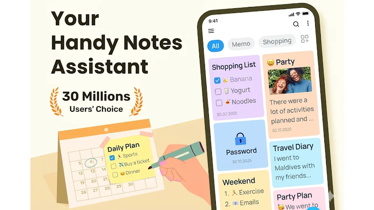 تصویر EasyNotes: یادداشت‌ها، یادداشت‌های متنی و لیست‌ها
