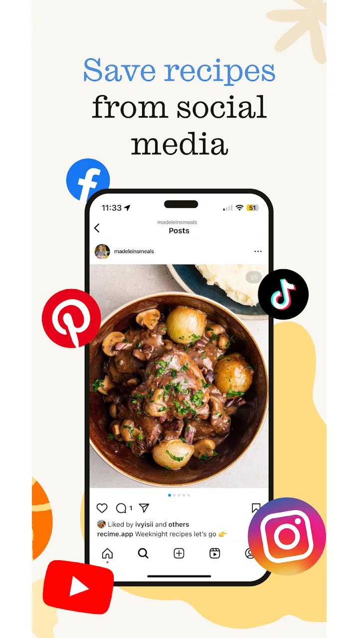 تصویر ReciMe: دستور پخت‌ها و برنامه‌ریز غذا